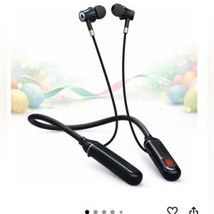 Premium Black Wireless Neckband Earbuds - Comfortable Bluetooth In-Ear Headset